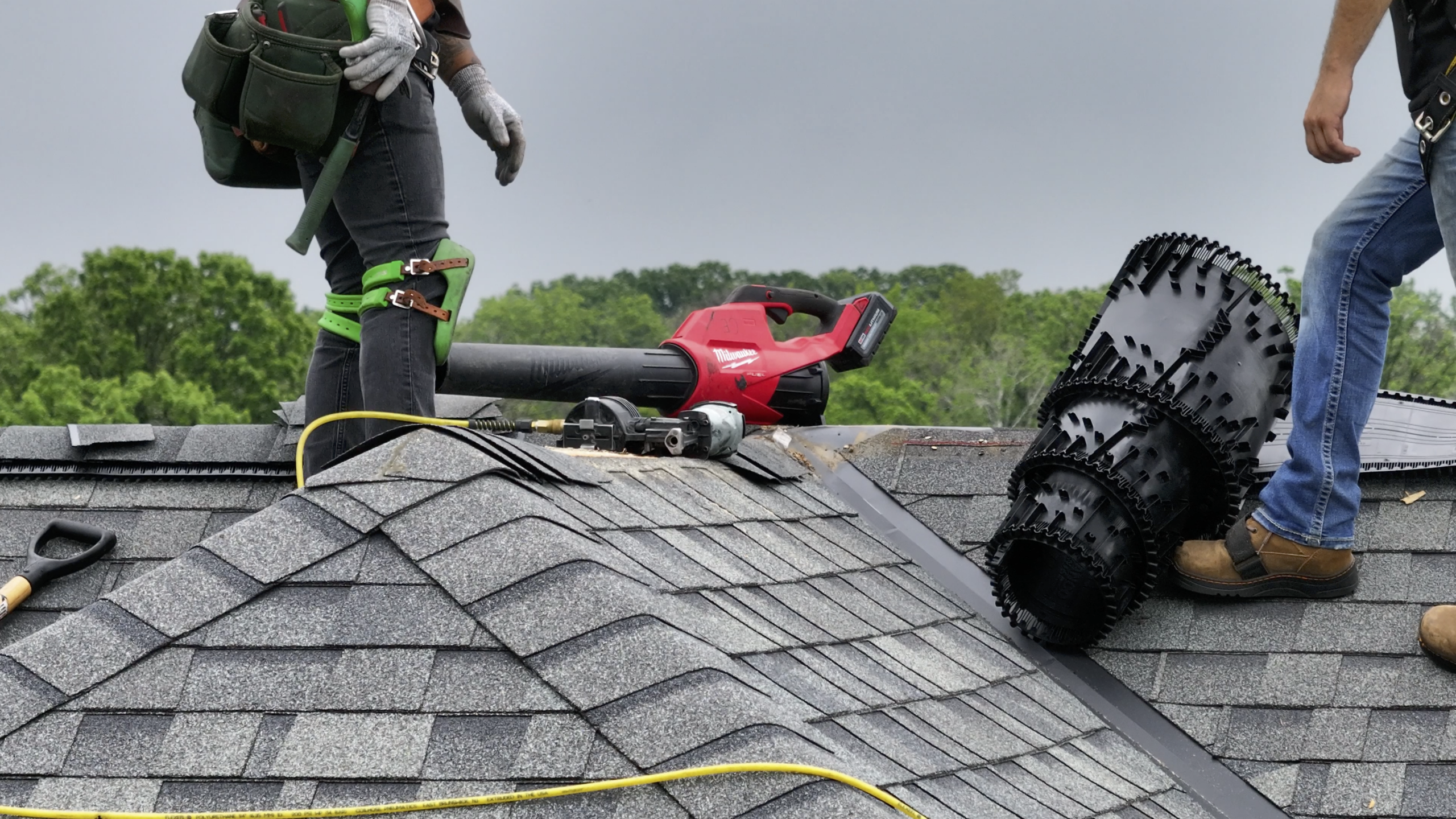 Asphalt shingle roofing on a residential home