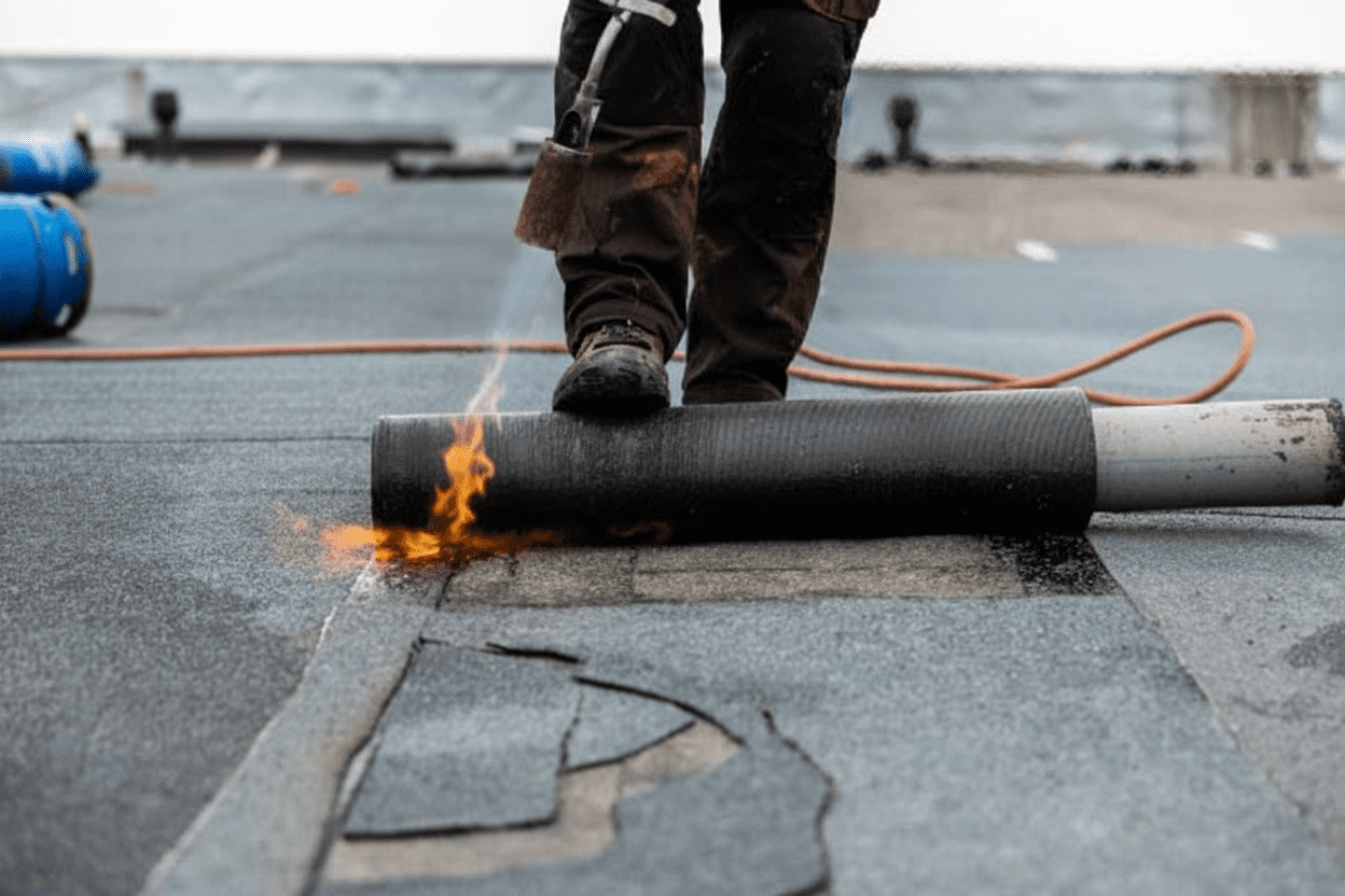 EPDM membrane roofing on a flat or low-slope roof